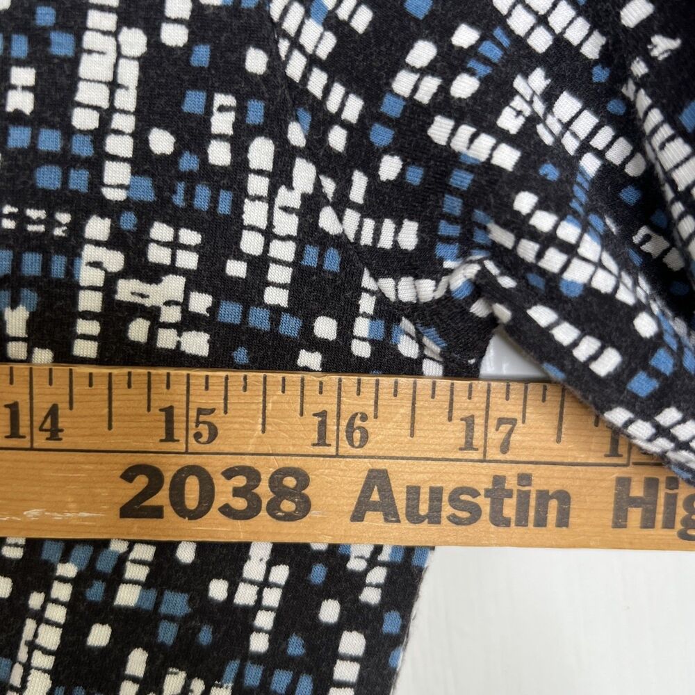 Soma Dress Nightgown Size Large Crossover Top Blue Black White Jersey Knit - Picture 6 of 8